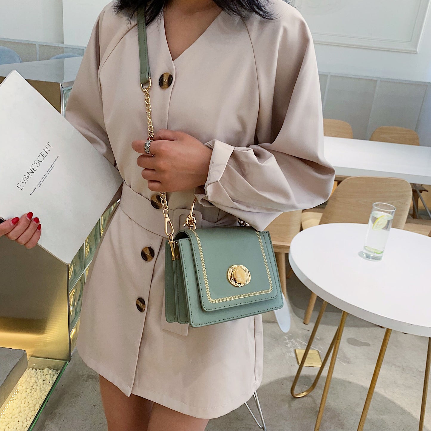 Solid Color Leather Mini Crossbody Bags