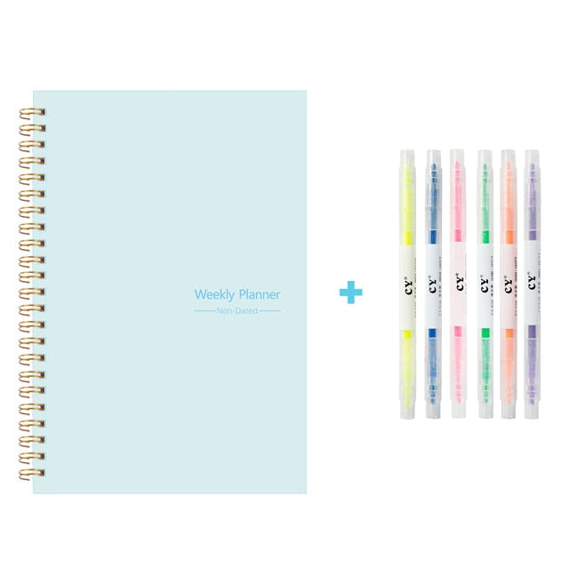 2023 A5 Agenda Planner Notebook Diary Weekly Planner Goal Habit Schedules Journal Notebooks For School Stationery Office