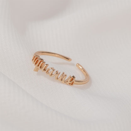 Thin Open Gold Zodiac Rings