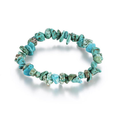 Turquoise Adjustable Natural Stone Bracelet in 18K White Gold Plated