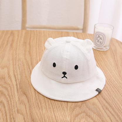 Spring Summer Baby Bucket Hat Cute Bear Ear Newborn Panama Cap Solid Color Outdoor Beach Kids Baby Boy Girl Sun Hats Bonnet