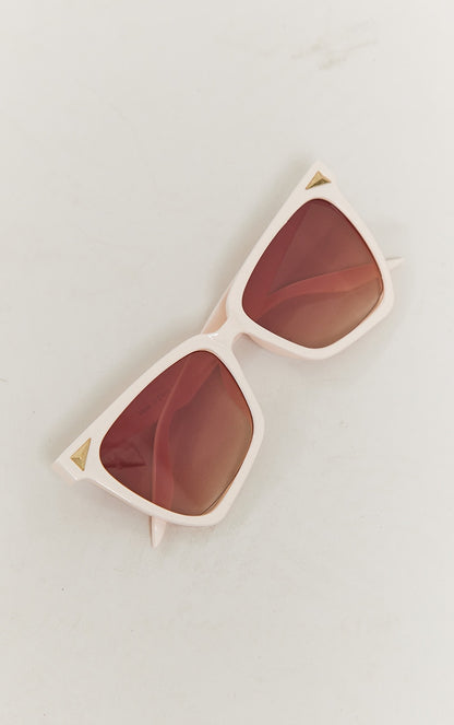 Nude Square Flared Lens Sunglasses