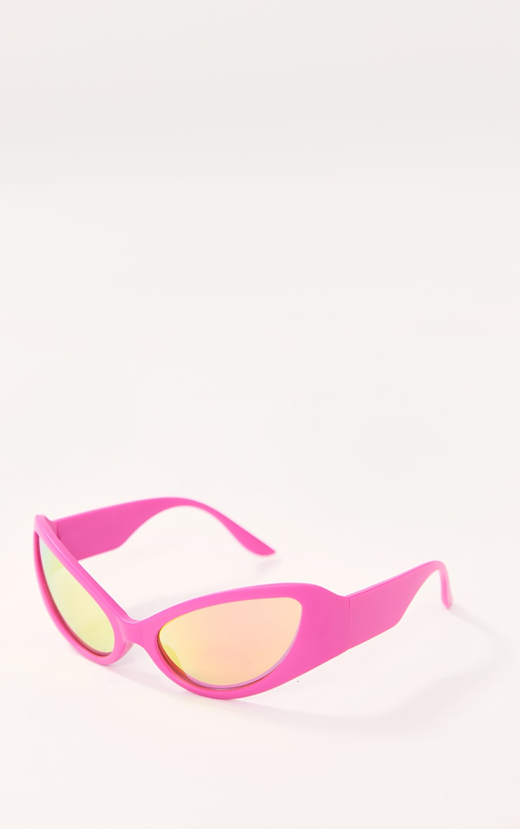 Bright Pink Extreme High Arch Bug Eye Sunglasses