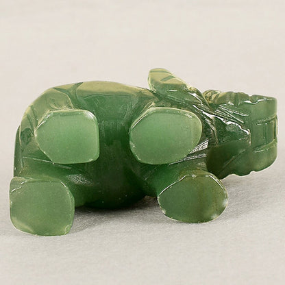 Jade Stone Craving Elephant Feng Shui Statue