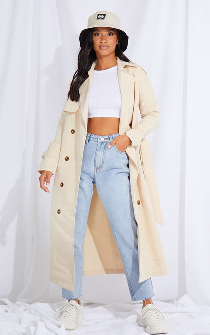 Petite Blue Oversized Trench Coat