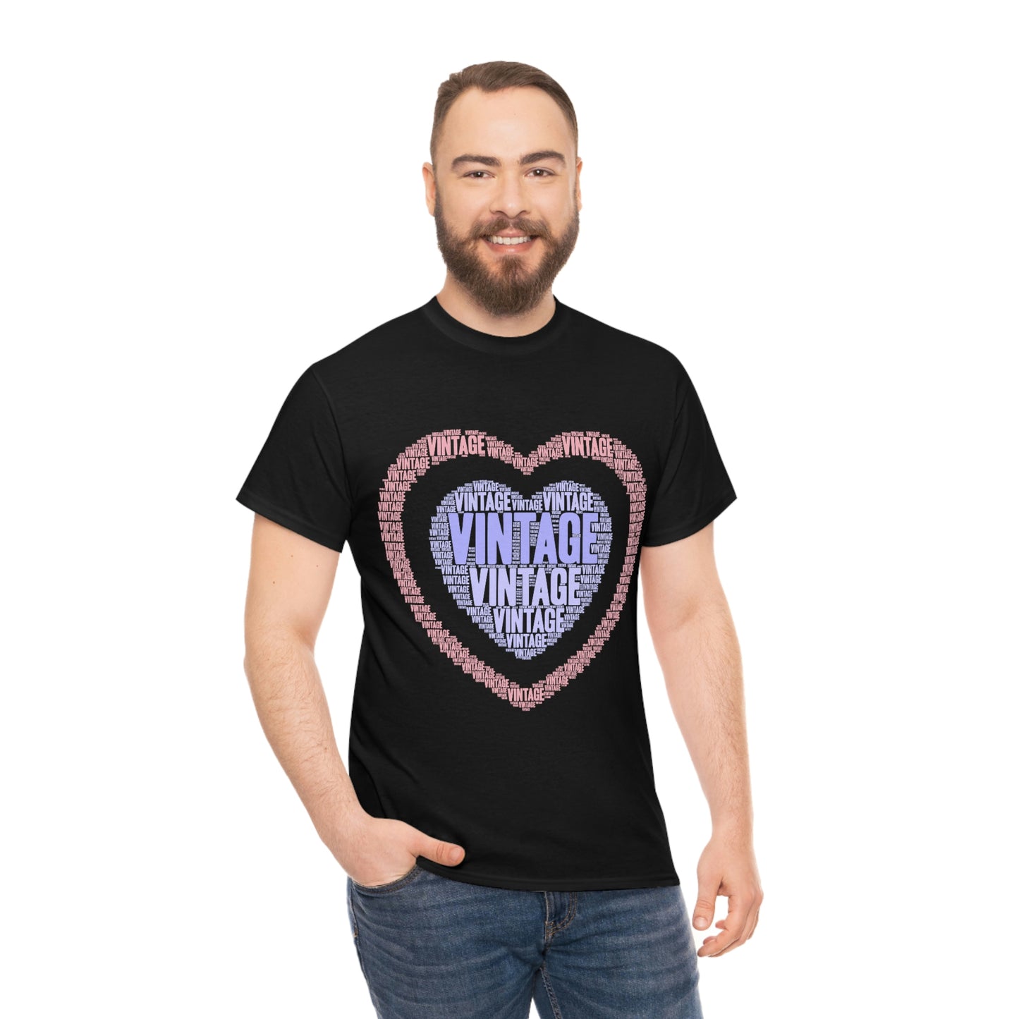 Vintage Heart -Unisex Heavy Cotton Tee