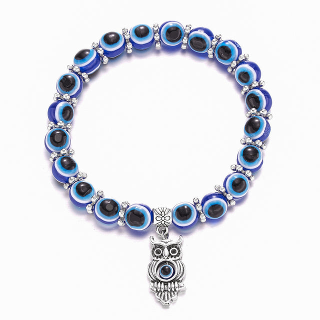 Evil Eye Bead Bangle Bracelet