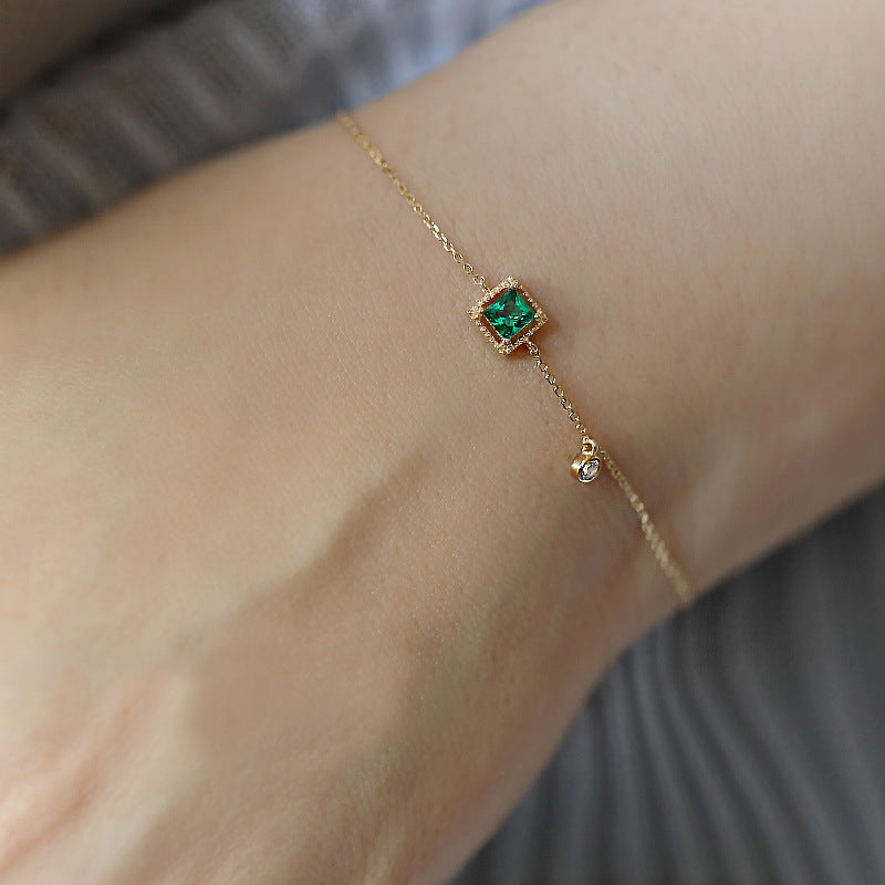 Emerald Crystal Chain Bracelet