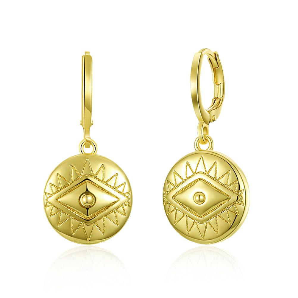 Evil Eye Charm Drop  Earring in 18K Gold Plated