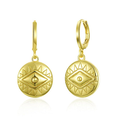 Evil Eye Charm Drop  Earring in 18K Gold Plated