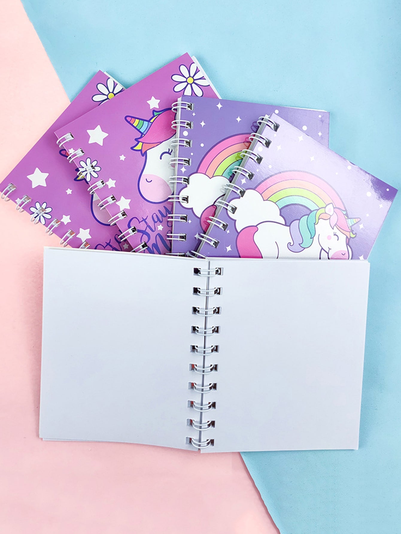 Spiral Notebook,4.13*3.15inch, 80 Sheets Cartoon Planet Pocket Notepad Mini Notebook.Student Portable Note Books