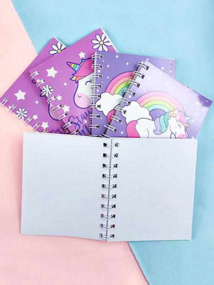 Spiral Notebook,4.13*3.15inch, 80 Sheets Cartoon Planet Pocket Notepad Mini Notebook.Student Portable Note Books