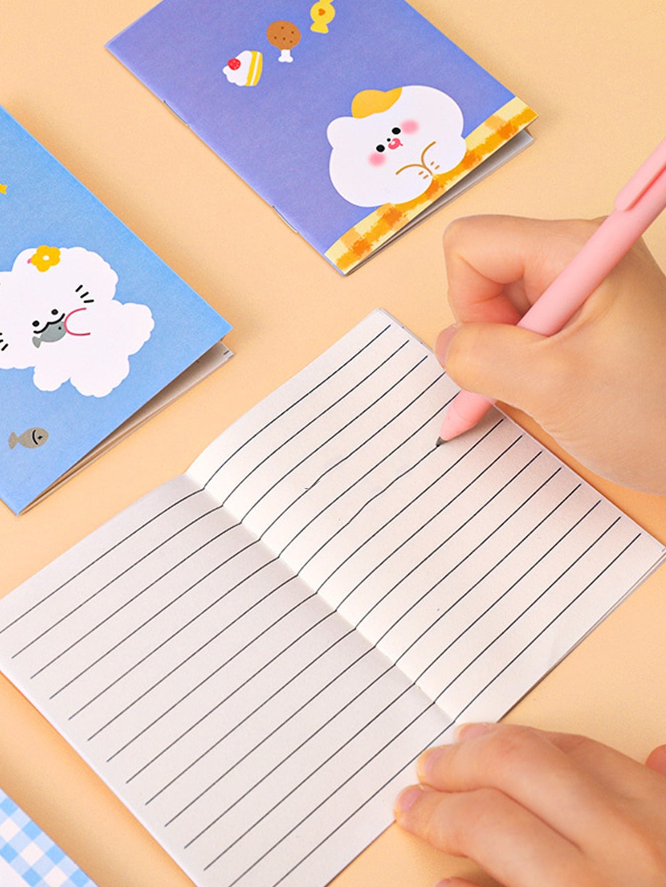 4pcs/set Random Cute Colorful Cartoon Notepad Notebook 16 Pages Each