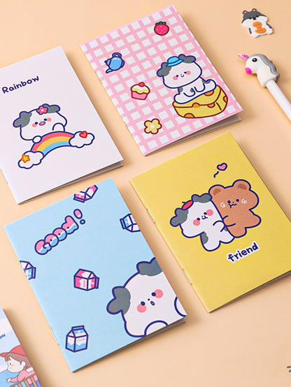 4pcs/set Random Cute Colorful Cartoon Notepad Notebook 16 Pages Each