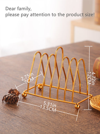 6pcs Iron Plate & 1pc Rack, Modern Dinner Plate Set For Home