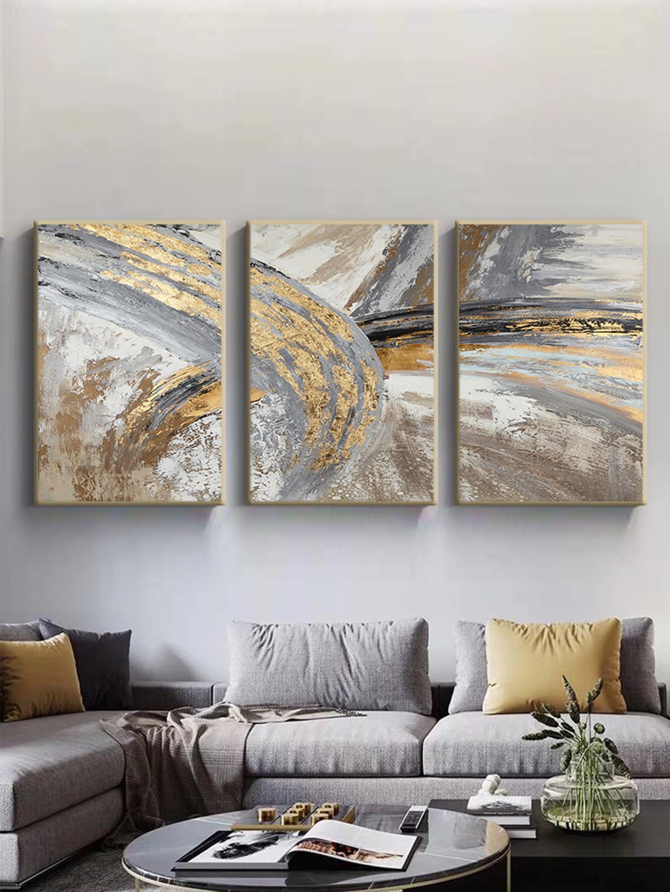 3pcs Abstract Print Unframed Painting