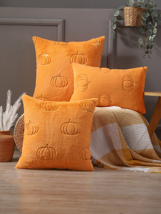 1pc Pumpkin Embroidered Cushion Cover Without Filler