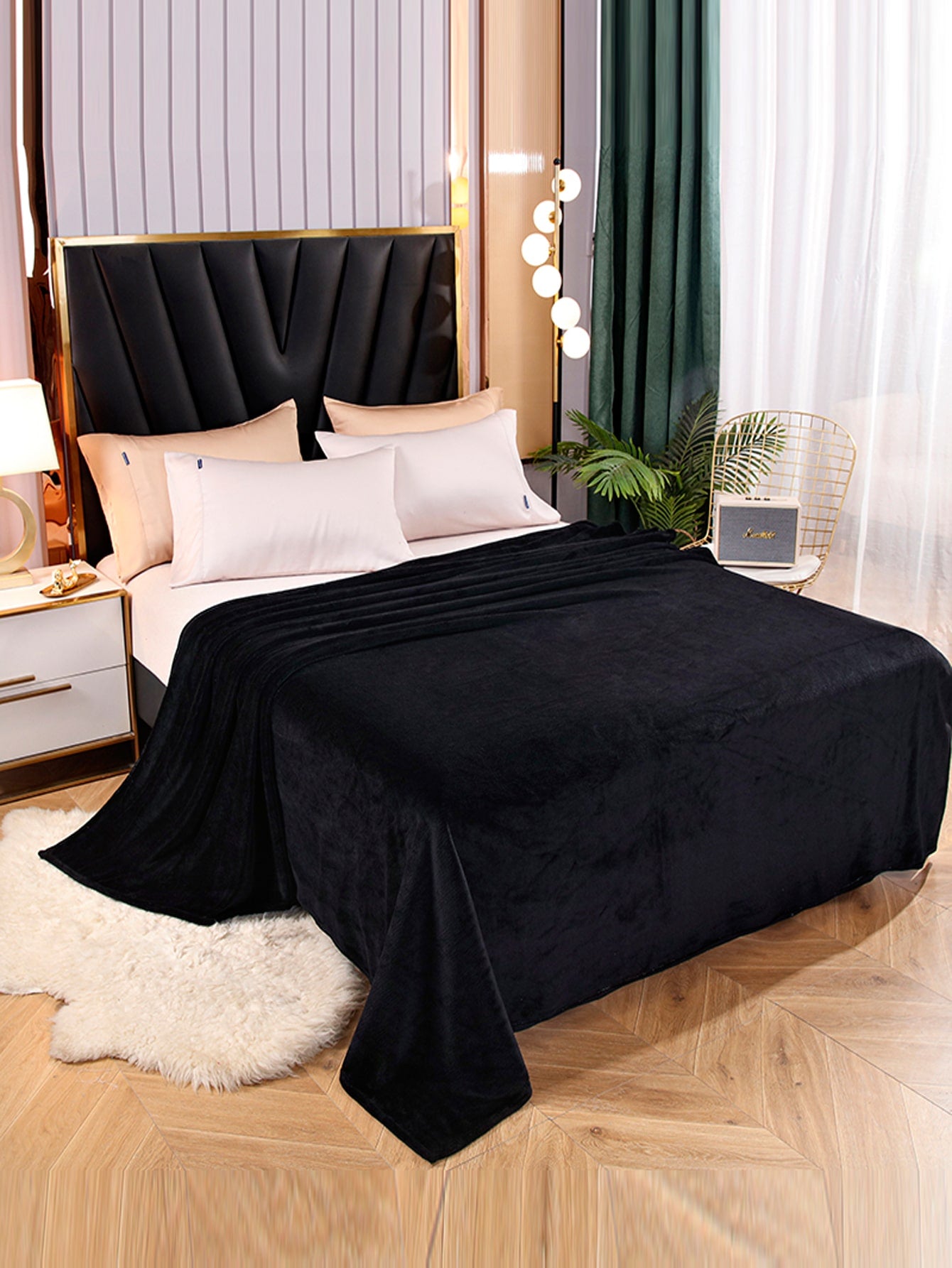 1pc Plain Fuzzy Blanket