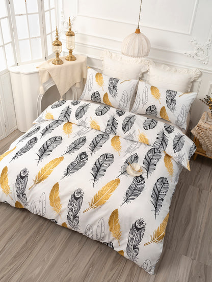 Feather Pattern Duvet Cover Set Without Filler