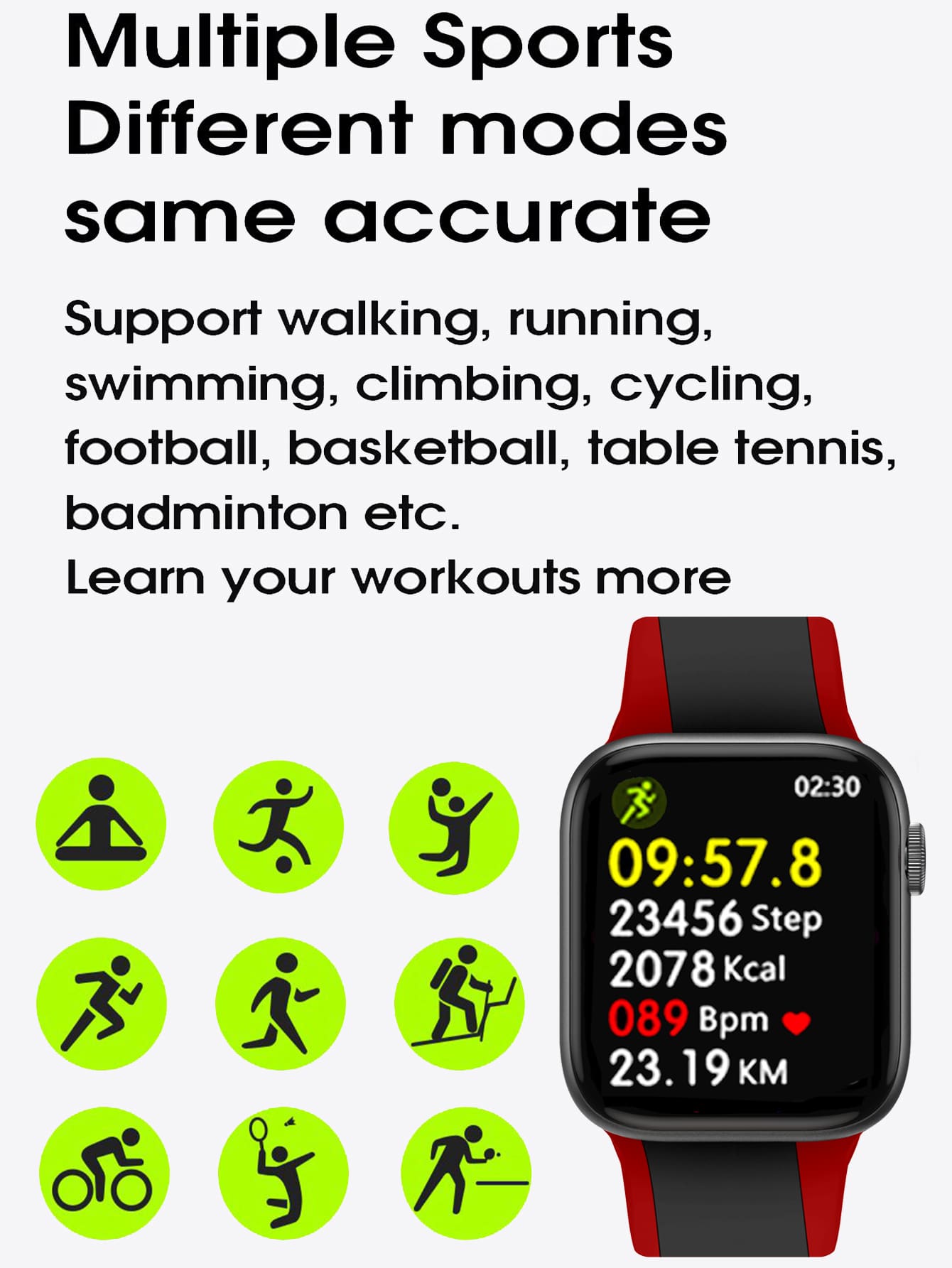 1pc Women Men Silicone Watch Strap With Step Count Calorie Call Heart Rate Sleep Blood Pressure Blood Oxygen Monitoring Multifunctional Exercise H9 1.85 Inch Lcd Screen Smart Watch, Compatible With Android And Apple Systems