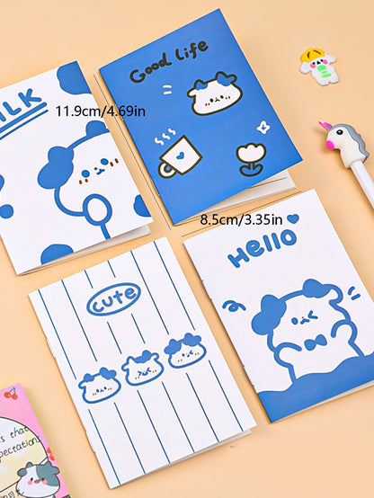 4pcs/set Random Cute Colorful Cartoon Notepad Notebook 16 Pages Each