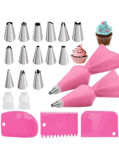 21pcs/set Cake Decorating Tip, Piping , Cream Scraper