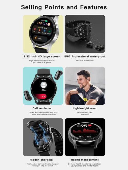 1pc Black Silicone Strap Sporty Heart Rate Monitoring And Sleep Tracking Multi-function Round Dial Smart Watch, Compatible With Androids iPhone