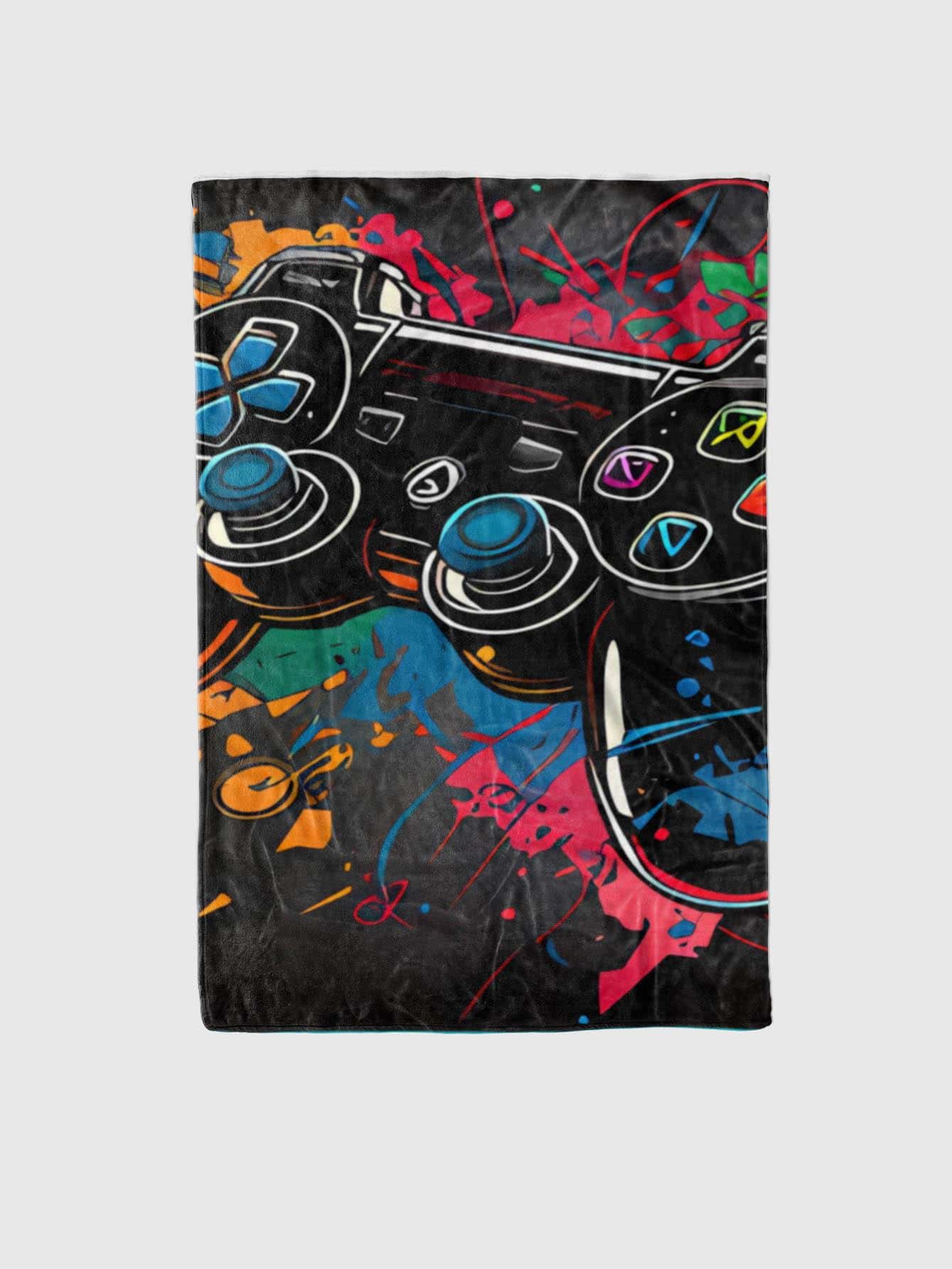 1pc Gamepad Pattern Blanket, Colorful Polyester Soft Throw Blanket For Household