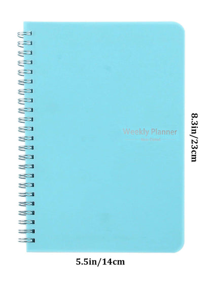 1pc Spiral Undated A5 Daily Weekly Notebook Planner Agenda, Stationery Office School Supplies