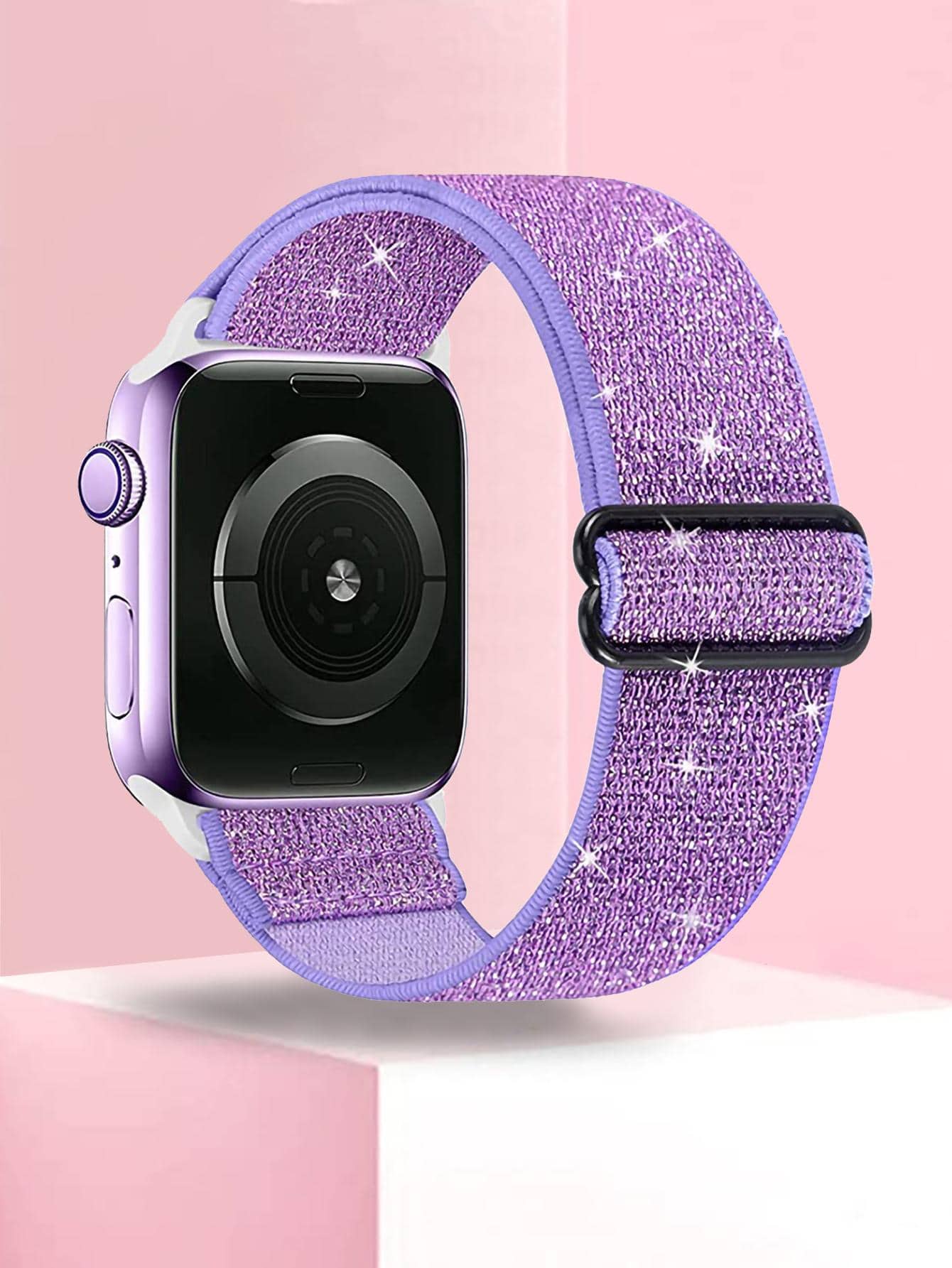 Pink Blingbling Bright Color Smart Watch Band Compatible With Apple, Samsung And Fitbit