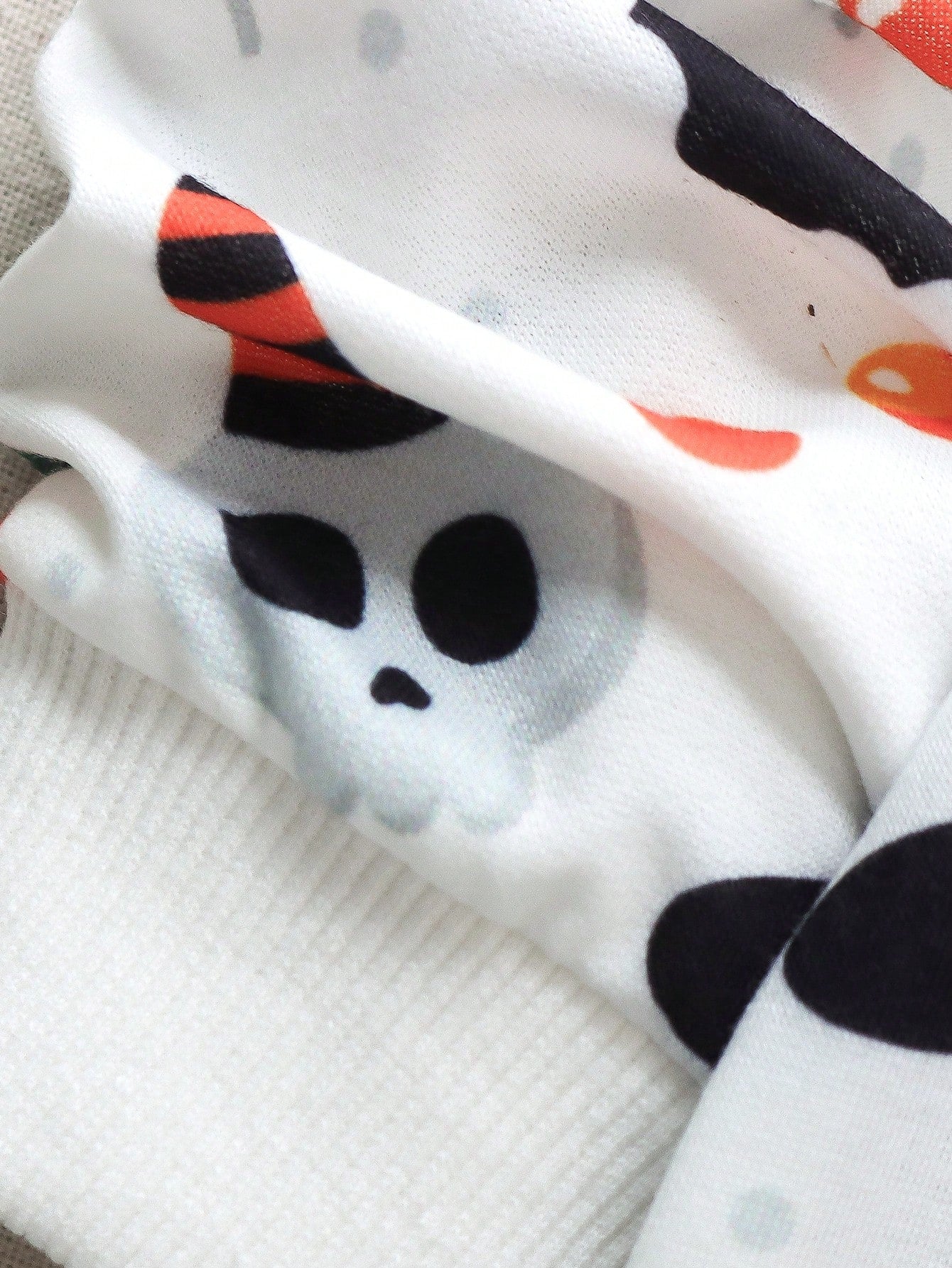 Kids Halloween Print Sweatshirt White cozy full sleeves