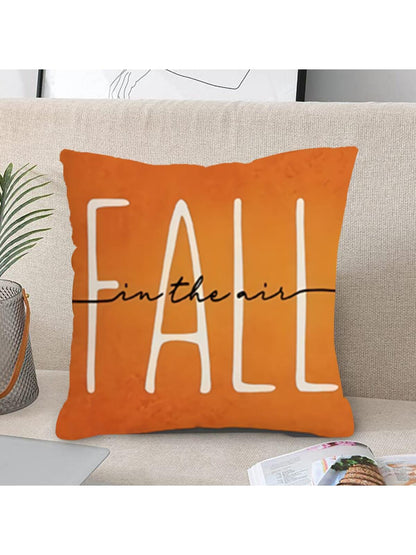 1pc Fall themed Letter Printed Cushion Cover For Bedroom Living Room Outdoor Home Decorative Purposes Pillow Case Without Filling