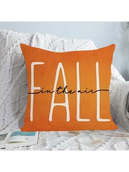 1pc Fall themed Letter Printed Cushion Cover For Bedroom Living Room Outdoor Home Decorative Purposes Pillow Case Without Filling