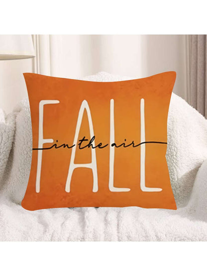 1pc Fall themed Letter Printed Cushion Cover For Bedroom Living Room Outdoor Home Decorative Purposes Pillow Case Without Filling