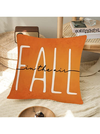 1pc Fall themed Letter Printed Cushion Cover For Bedroom Living Room Outdoor Home Decorative Purposes Pillow Case Without Filling