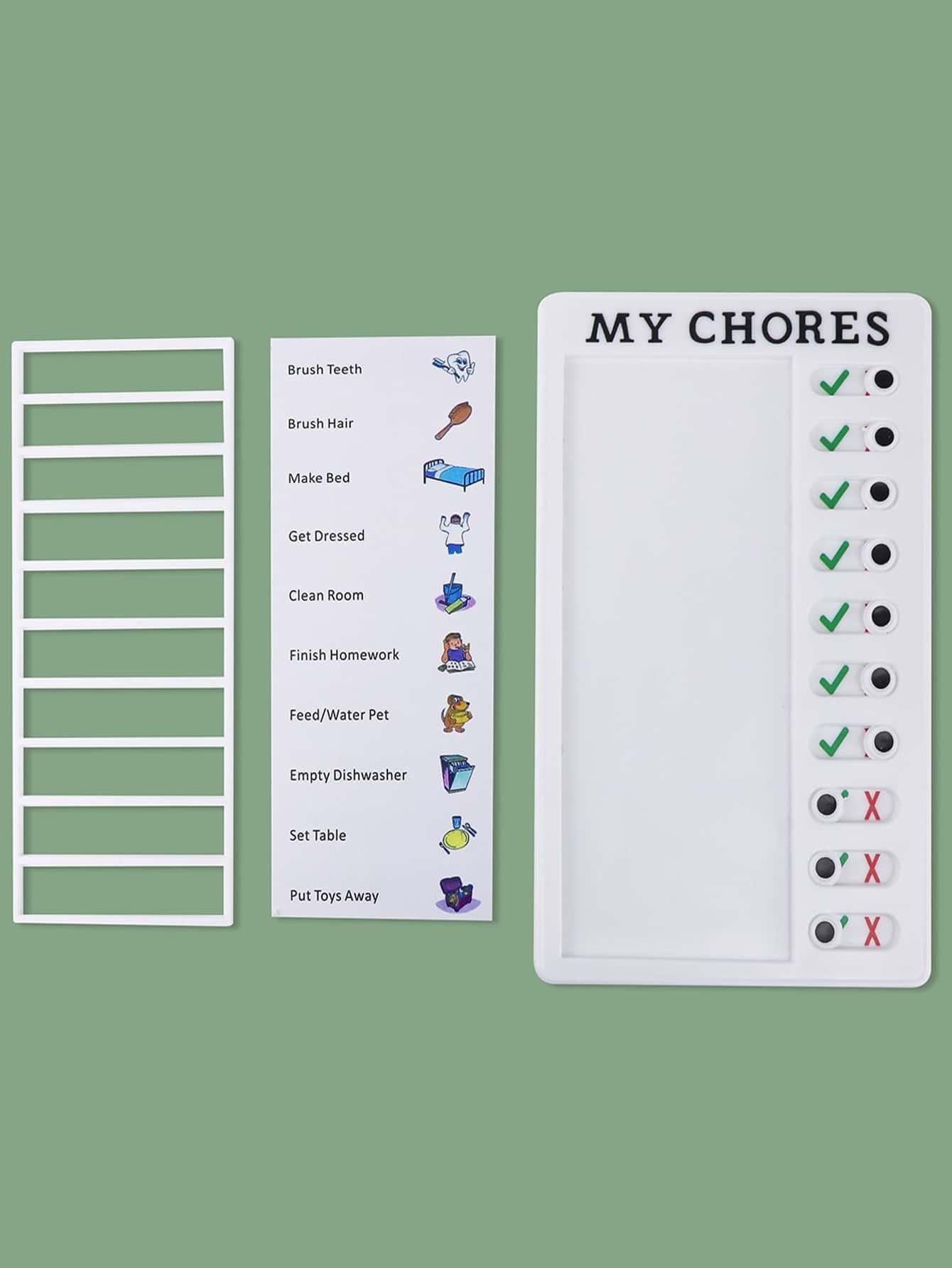 10Pcs+1Pc/Set Pink Portable Chore Chart Memo Board, To Do List Checklist Board Detachable Reusable Plastic DIY Message Home Travel Planning Reminder Chart