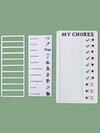 10Pcs+1Pc/Set Pink Portable Chore Chart Memo Board, To Do List Checklist Board Detachable Reusable Plastic DIY Message Home Travel Planning Reminder Chart