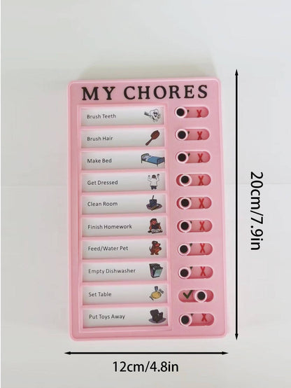 10Pcs+1Pc/Set Pink Portable Chore Chart Memo Board, To Do List Checklist Board Detachable Reusable Plastic DIY Message Home Travel Planning Reminder Chart