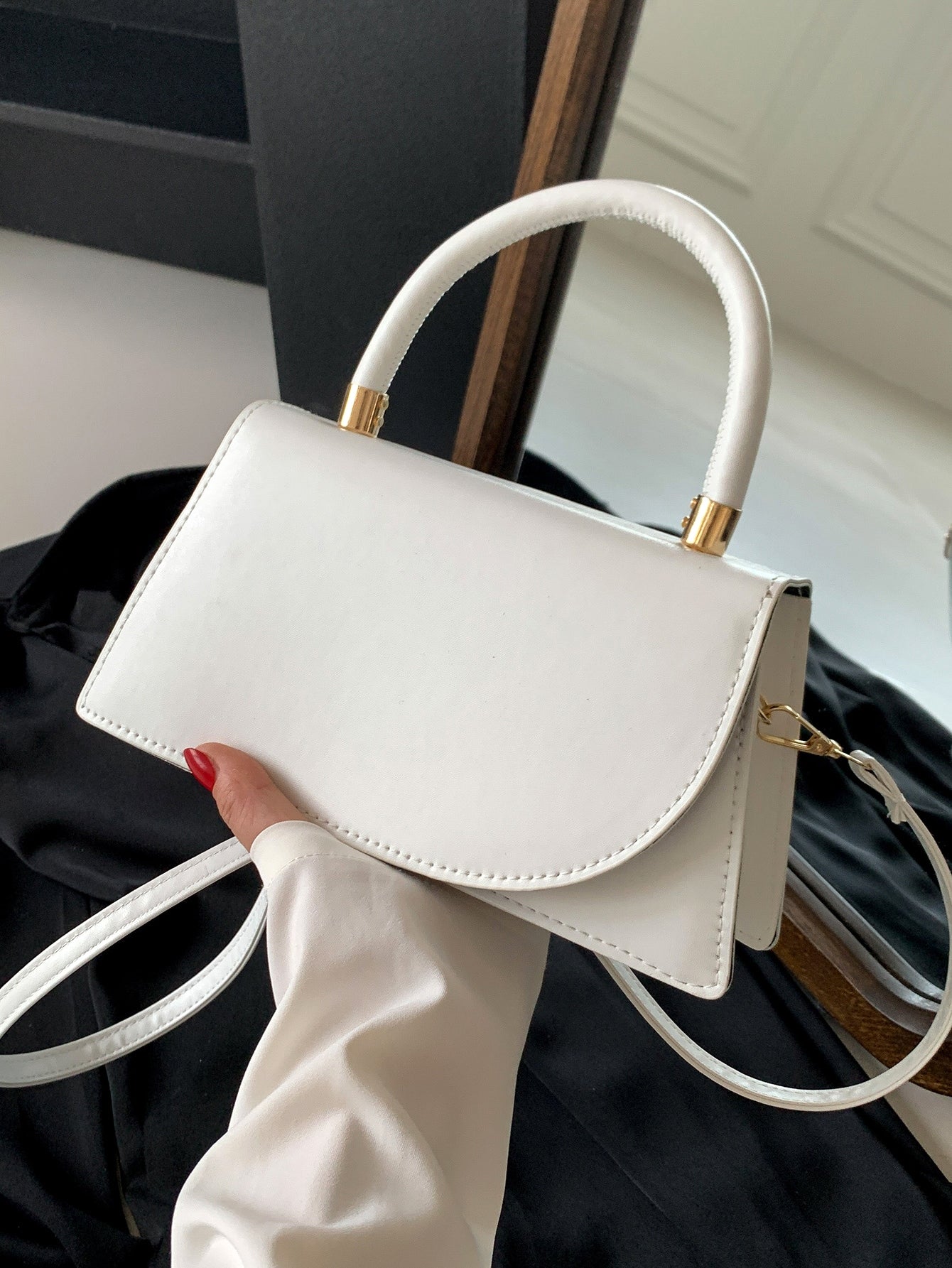 Minimalist Pu Leather Flap Square Bag