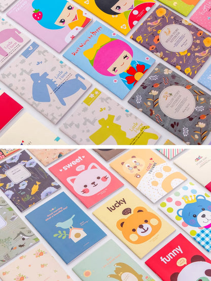 10pcs Cartoon Mini Portable Cute Notebook, A6 Memo Pad, Stationery Gift Set For Kids, Students, Office