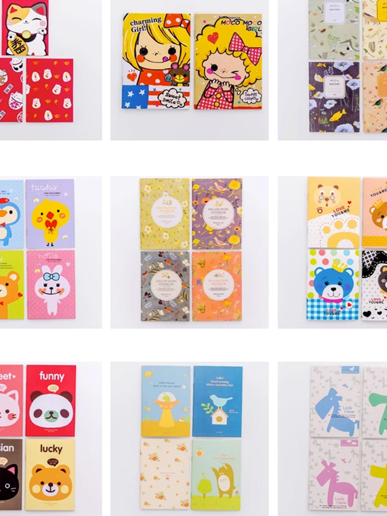 10pcs Cartoon Mini Portable Cute Notebook, A6 Memo Pad, Stationery Gift Set For Kids, Students, Office