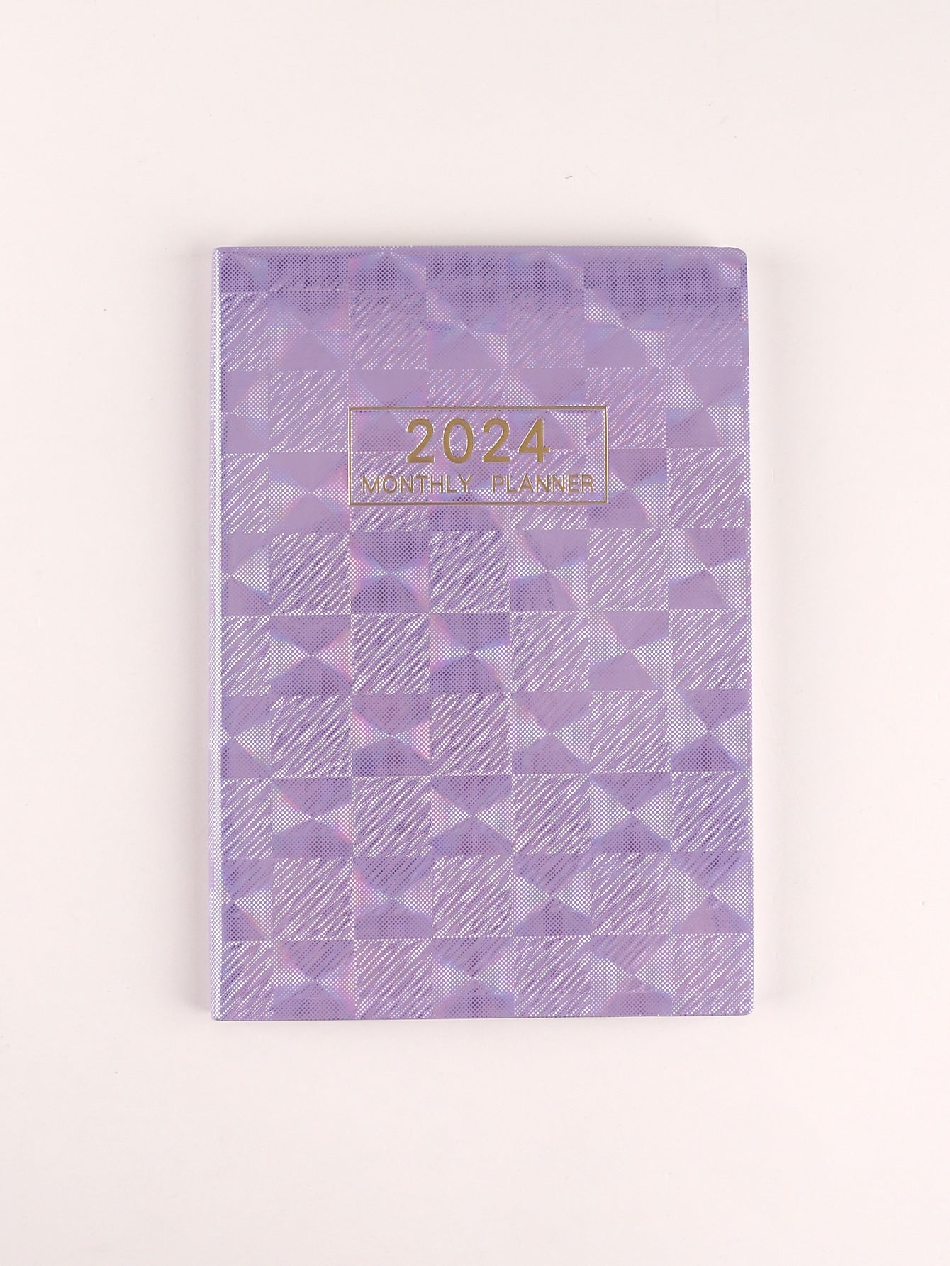 1pc Colorful English Daily Schedule Laser Starlight Design Notebook, Thin Style