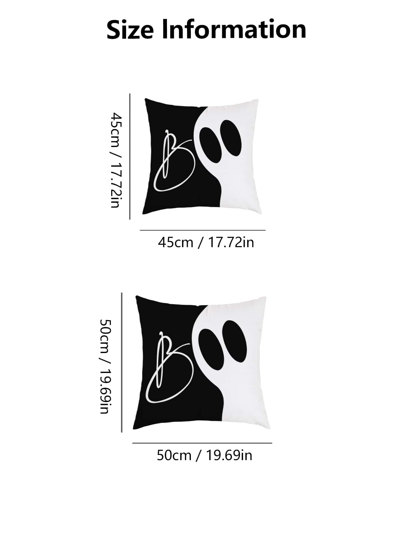 1pc Ghost Boo Printed Plush Fabric Modern Decorative Pillowcase For Sofa Chair Car Bed