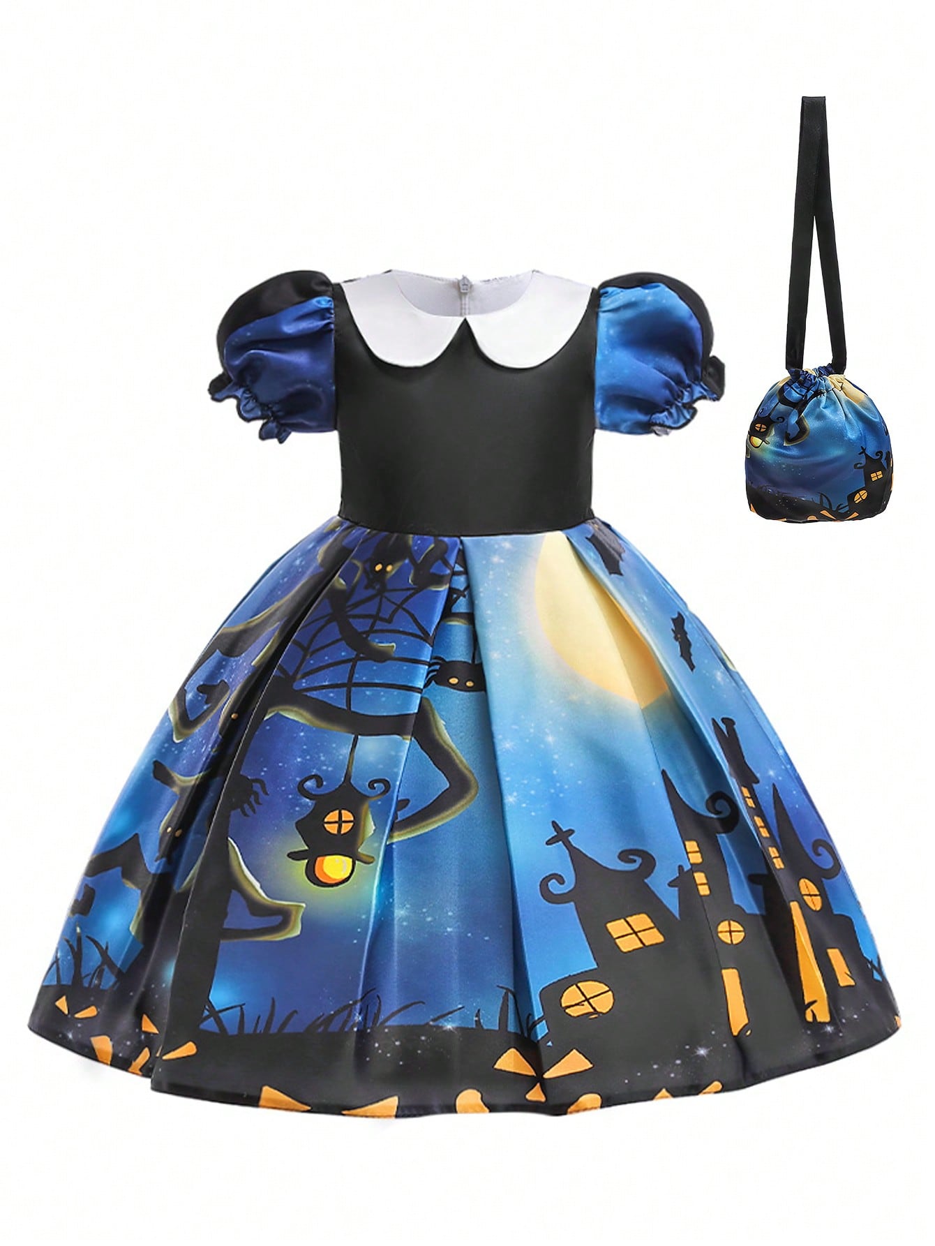 Young Girls Halloween Costume Dress Featuring Halloween Element But Without Hair Accessories