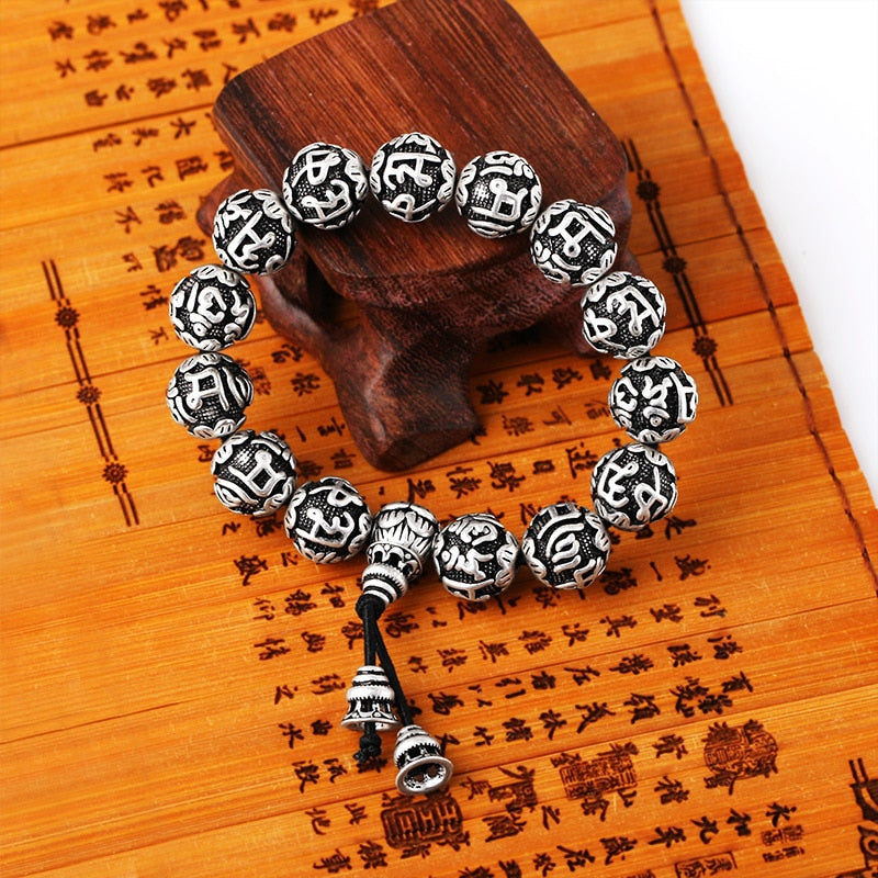 OM -Sanskrit Six Words Engraved Buddha Bracelet