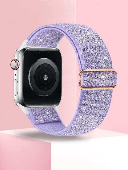 Pink Blingbling Bright Color Smart Watch Band Compatible With Apple, Samsung And Fitbit