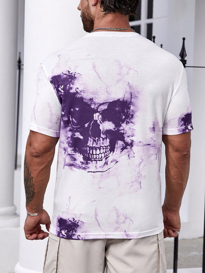 Manfinity LEGND Men Skull Print Tee, Halloween Tshirt, Skull Halloween Menswear