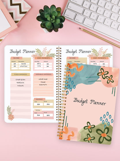 1pc Spiral Budget Planner - Expense Tracker Notebook with Monthly Finance Organizer,Undated Finance Planner/Account Book, Manage Your Money Effectively