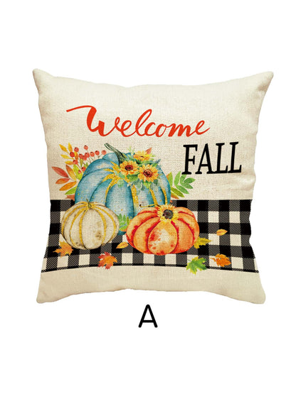 1PC Pumpkin Gnome Truck Stripe Black and White Throw Pillow Cover Thanksgiving Fall Farmhouse Rustic and Cute Linen Throw Pillow Cover 45 45cm 18 18 Autumn Thanksgiving Decorative Cushion Cover for Home Party Living Room Bedroom Outdoor Sofa