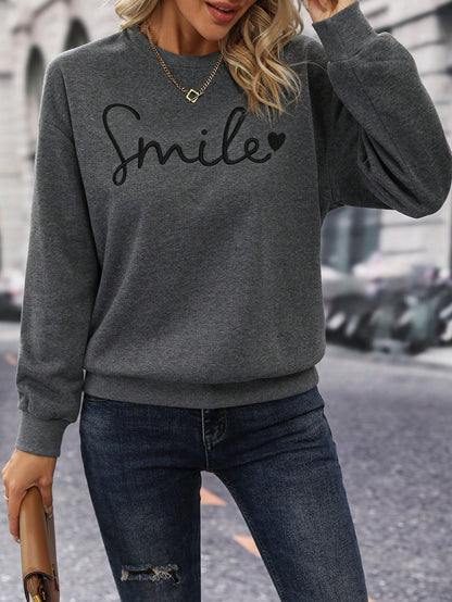 LUNE Letter Graphic Drop Shoulder Sweatshirt